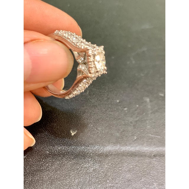 1 Ct Brilliant Round Center Diamond, 2 Ct 14 Karat White Gold Engagement Ring For Sale In New York - Image 6 of 8