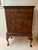 Antique Queen Anne Figured Walnut Chest on Frame ,carved paw feet,brass hardware. Early Georgian circa 1740.