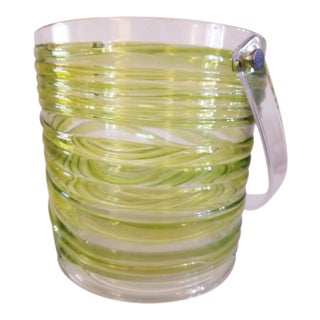 Vintage Green Swirl Acrylic Ice Bucket For Sale
