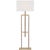 Transitional Ray Booth by Visual Comfort Signature Alda 57" Adjustable Floor Lamp in Antique-Burnished Brass and Walnut with Linen Shade For Sale - Image 3 of 3