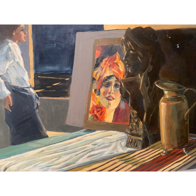 Late 20th Century R K Hillis Original Painting ‘"Room With a View’" For Sale - Image 5 of 7