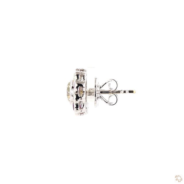 Modern 1940s 2.79 Carat Round Brilliant Cut Diamond Ruby Earrings, Pair For Sale - Image 3 of 9