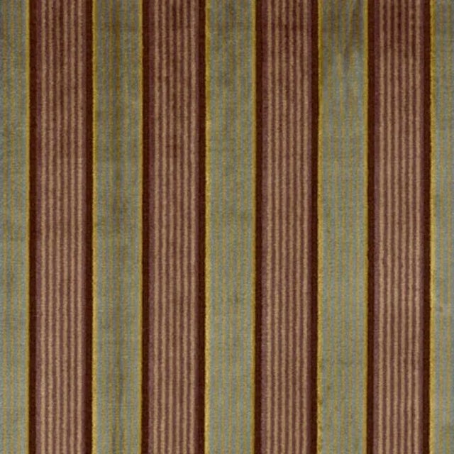 Sample - Schumacher Lynton Velvet Stripe Fabric in Black Plum For Sale
