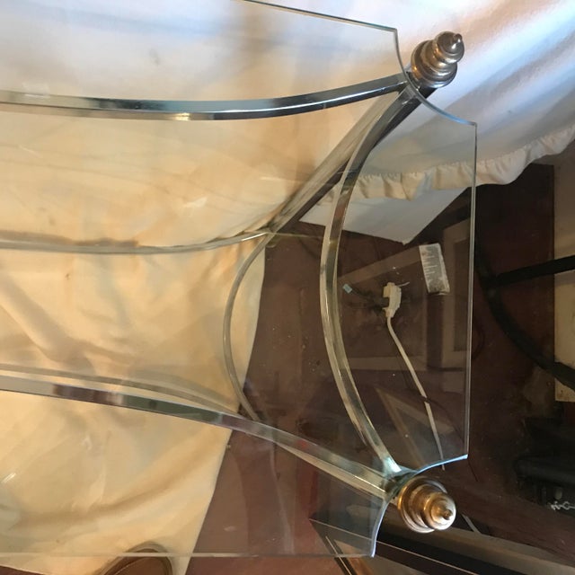 1960s Hollywood Regency Chrome Glass Console Table For Sale In Boston - Image 6 of 7