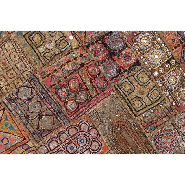 Vintage Embroidered Wall Hung Patchwork Tapestry, Kutch, India For Sale - Image 4 of 18