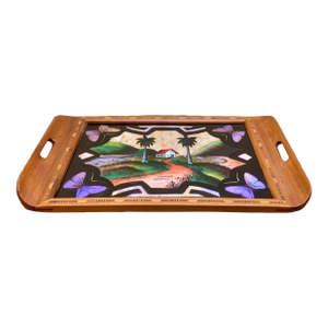 1930s Brazilian Art Deco Butterfly Wing Cocktail Tray Santo’s Landscape