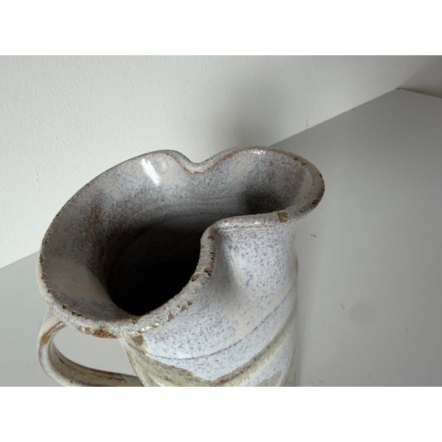 1970s Mid-Century Modern Studio Pottery Sculptural Pitcher Vase, Signed For Sale - Image 11 of 13