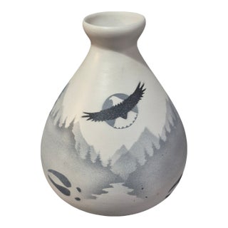 Vintage M. Maryboy Dine South Western Proud Eagle Navajo Vase For Sale