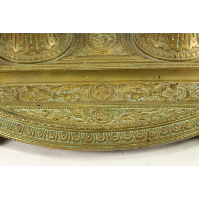 19th C. Neo-Classical Belle Epoque Ornate Bronze Double Inkwell, French For Sale - Image 17 of 18