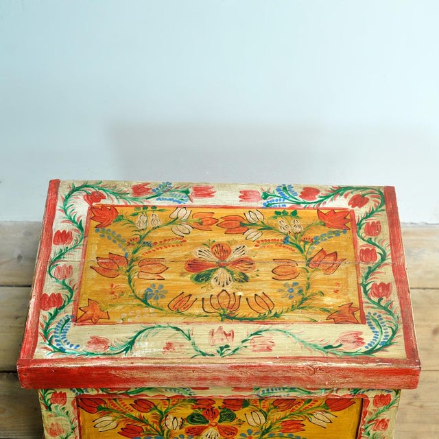 Wood Small Folk Art Chest, 1930s For Sale - Image 7 of 11