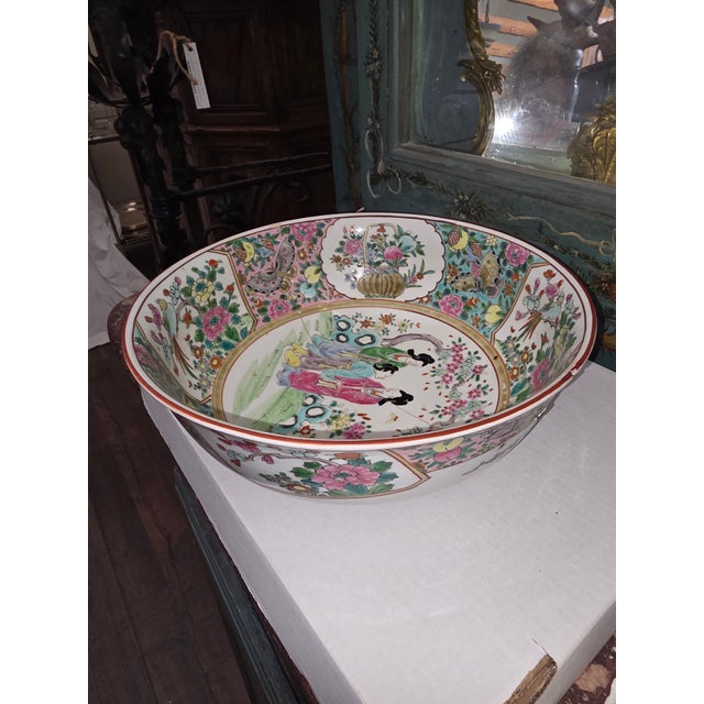 Large Antique Japanese Bowl With Staple Repairs For Sale - Image 4 of 17