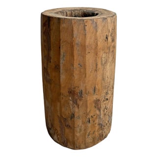 India Wood Antique Butter Pot For Sale