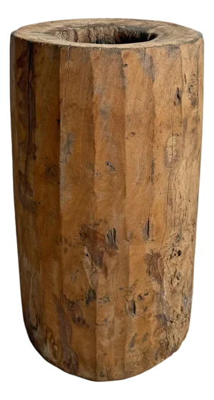 India Wood Antique Butter Pot