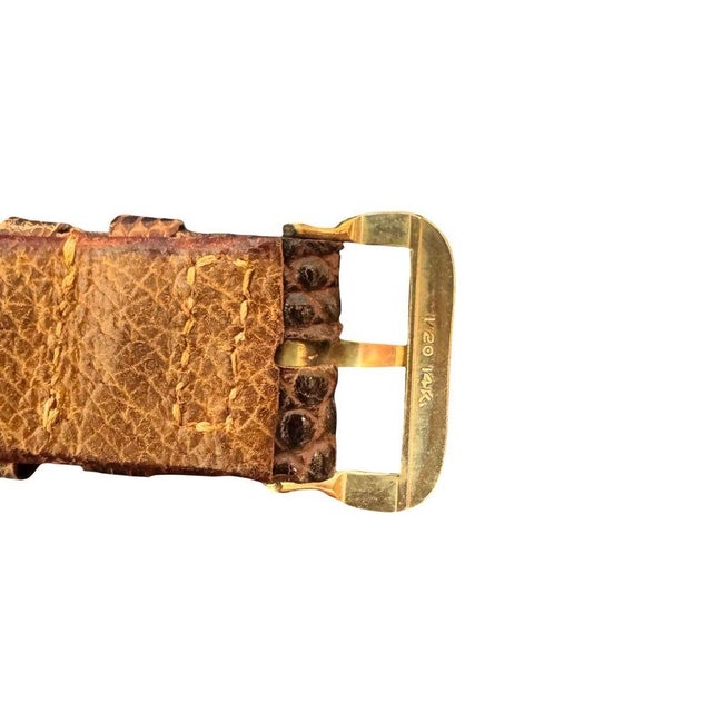 1950s Mid-Century Iwc Calatrava Cal. 88 Solid 14k Gold Manual Wristwatch W/ Box For Sale - Image 4 of 9