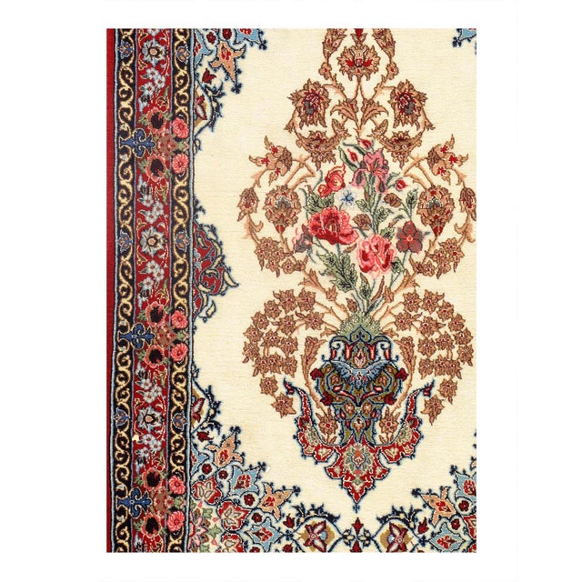 The rug here is designed using an ivory background and the ornaments are symmetrical and balanced. The quality of the rug...