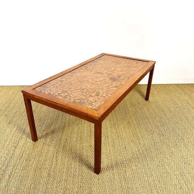 Scandinavian Coffee Table in Teak and Copper, 1960s For Sale - Image 4 of 13