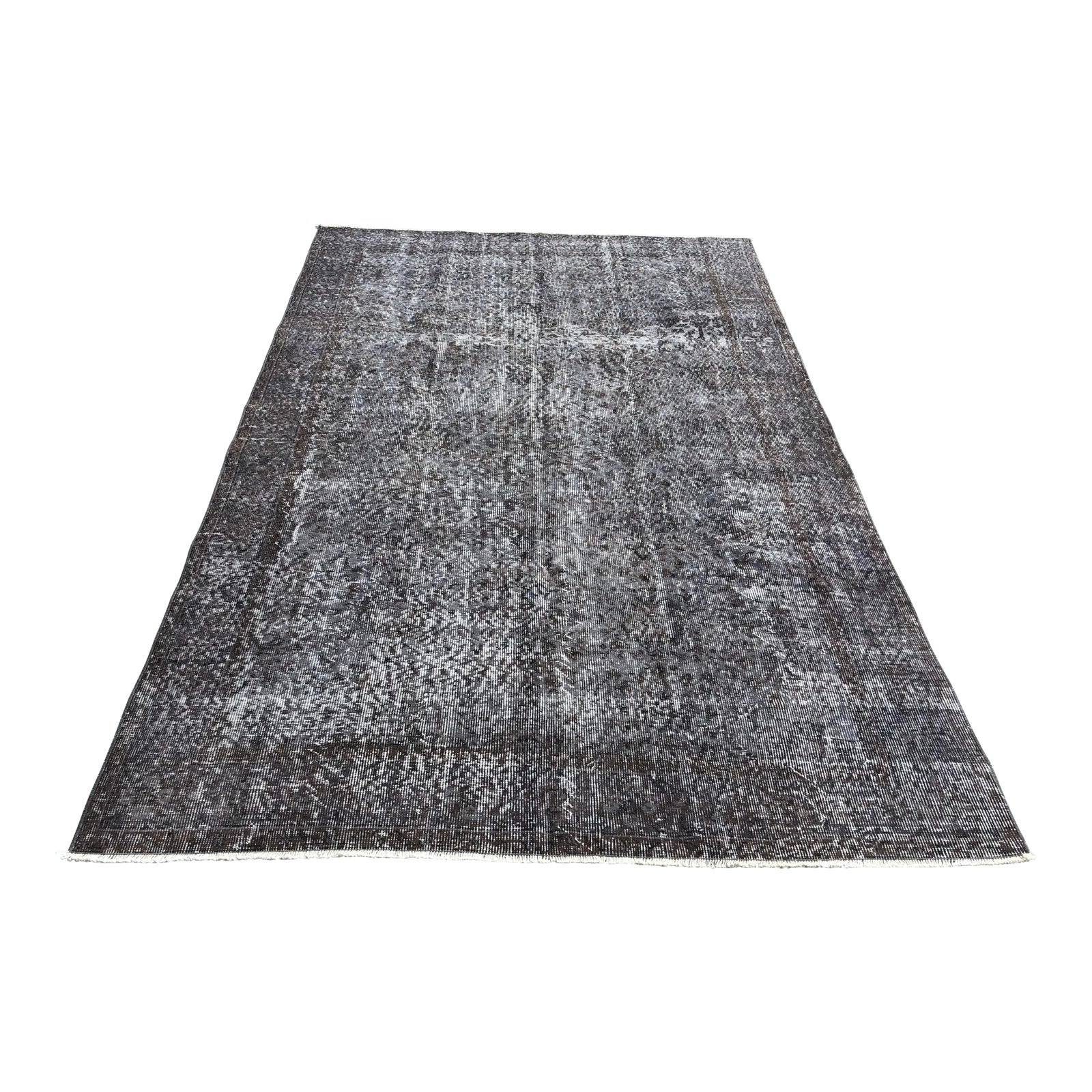 1960s Turkish Dark Gray Overdyed Rug | Chairish