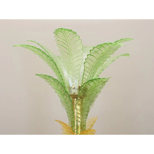 Green Italian Palma Lamp in Murano Glass, Italy, 1970s For Sale - Image 8 of 12