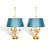 Empire Brass Bouillotte Lamps with Green Tole Shades, 1960s, Set of 2 For Sale - Image 11 of 11