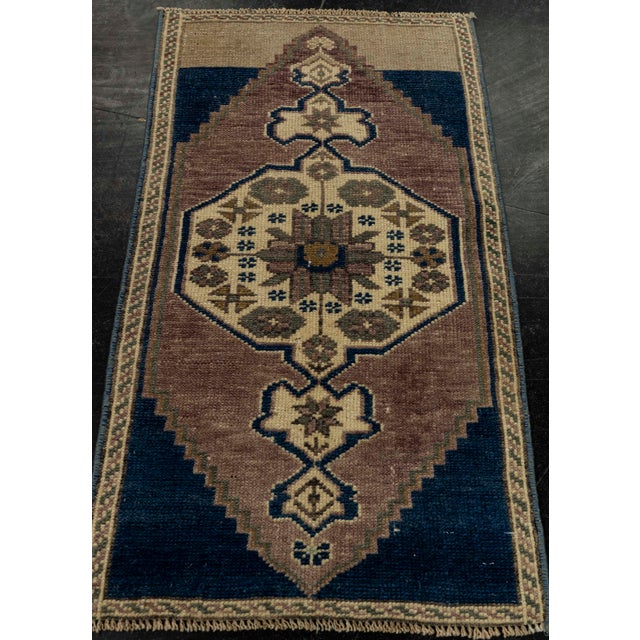 Turkish Mini Rug Oriental Hand Knotted Vintage Rug 1'5" x 2'6" #21208 Explore a curated collection of hallway runners,...