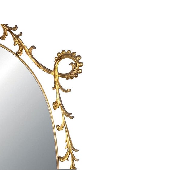 Italian Baroque Brass Wall Mirror, 1960s For Sale - Image 8 of 18