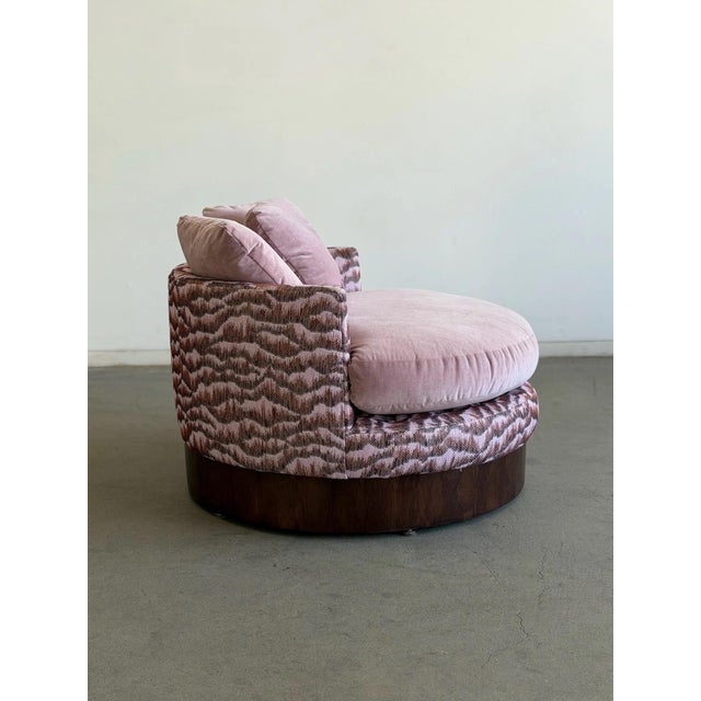 Vintage Baughman-Style Oversized Barrel Lounge Chair For Sale In Los Angeles - Image 6 of 11