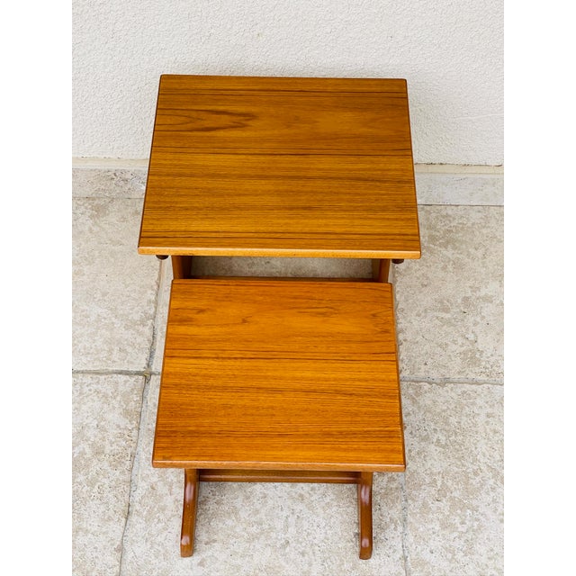 Brown Scandinavian Nesting Tables in Teak, 1960s, Set of 2 For Sale - Image 8 of 9