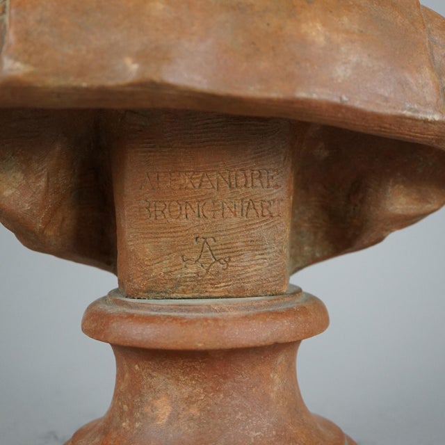 Antique Sevres Terra Cotta Bust of a Young Alexandre Brongniart 19th Century For Sale - Image 9 of 11