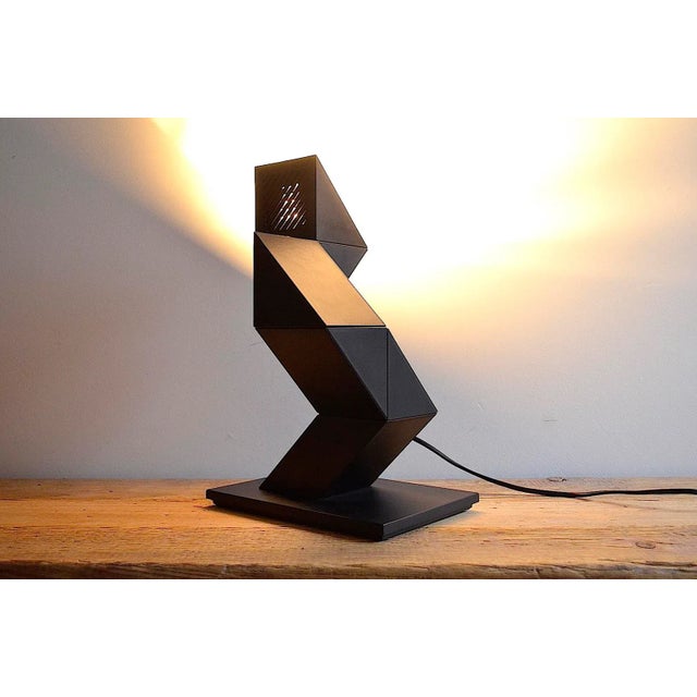 Black Zig Zack Table Lamp by Shui L. D. Chan, 1984 For Sale - Image 8 of 18