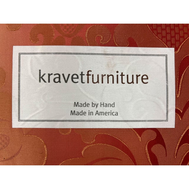 Kravet Furniture Coral Silk Damask Camelback Loveseat With Bullion Fringe For Sale - Image 14 of 14