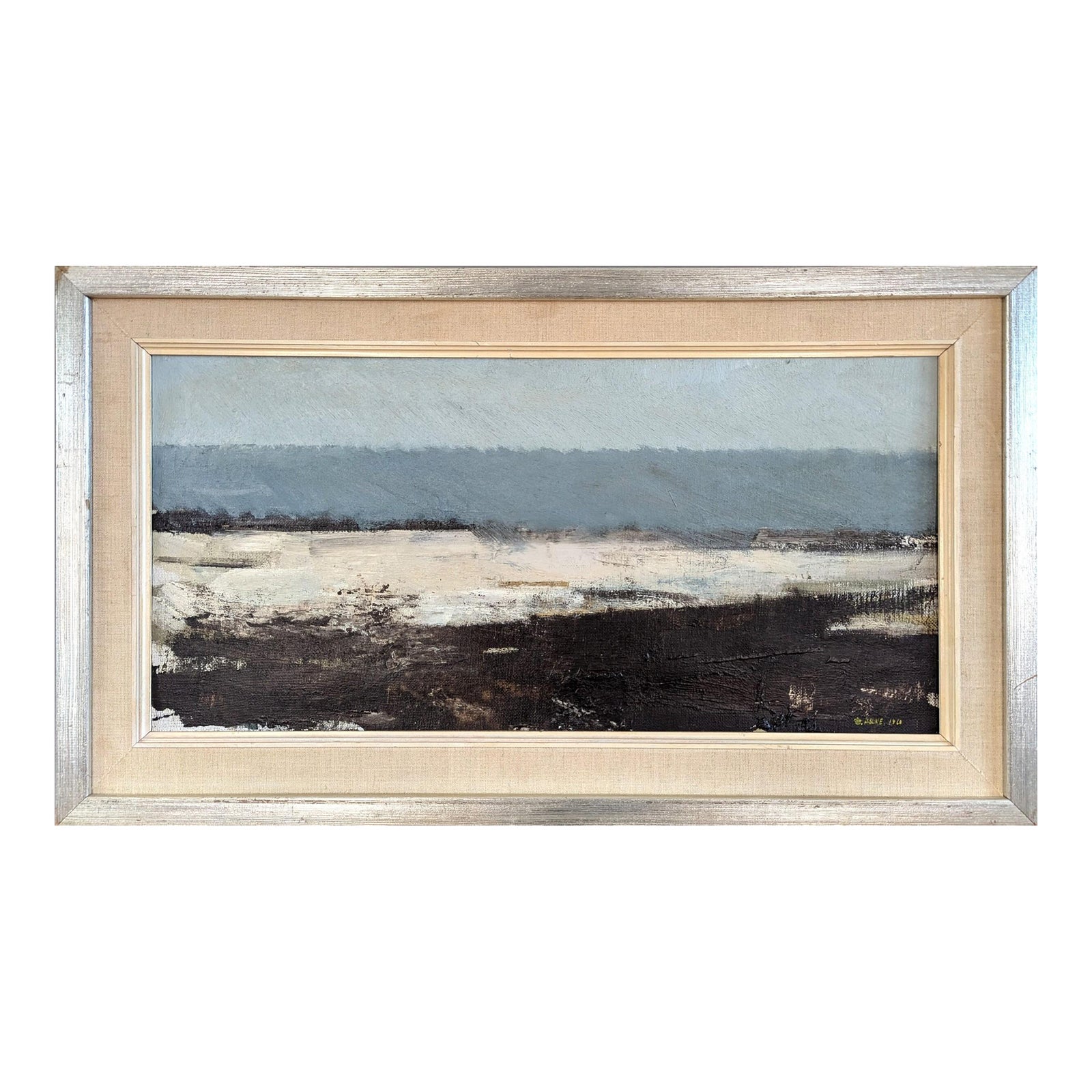 1960 Mid-Century Modern 'Fading Tide' Vintage Original Abstract Coastal ...
