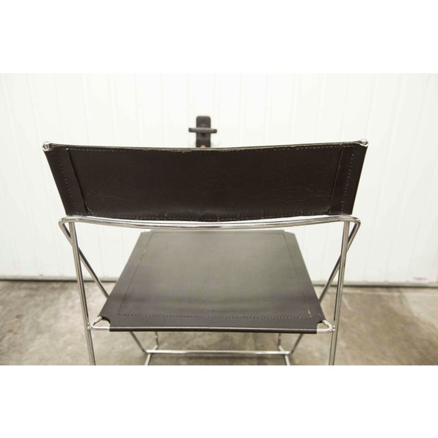 Minimalist X Line Chairs attributed to Niels Jorgen Haugesen for Hybodan, 1960s, Set of 3 For Sale - Image 14 of 18