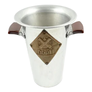 Tall Aluminum Advertising Ice Bucket Wine Cooler, France 1950s