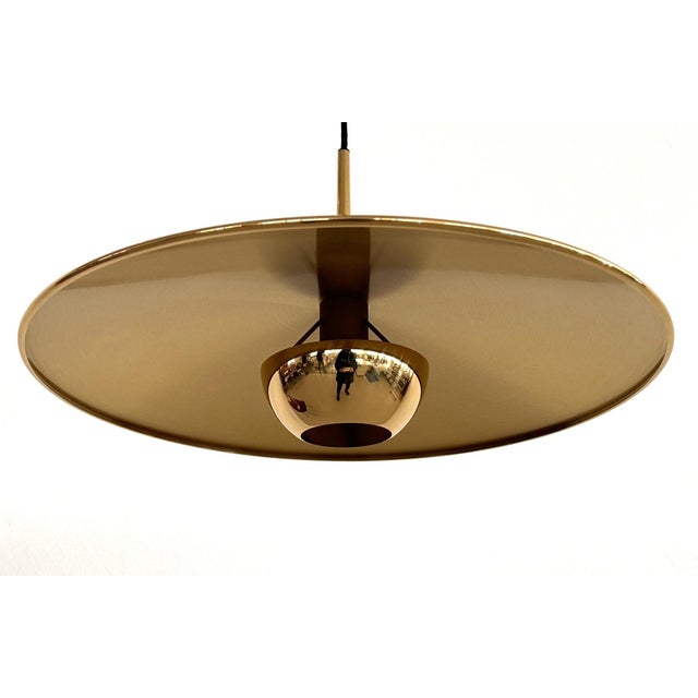 Onos 55 Double Pull Brass Pendant with Counter Weights by Florian Schulz, 1970s For Sale - Image 10 of 15