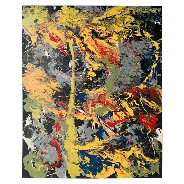 Large Oil & Enamel Painting by Dan R. Thornhill S-Dt2 For Sale - Image 13 of 13
