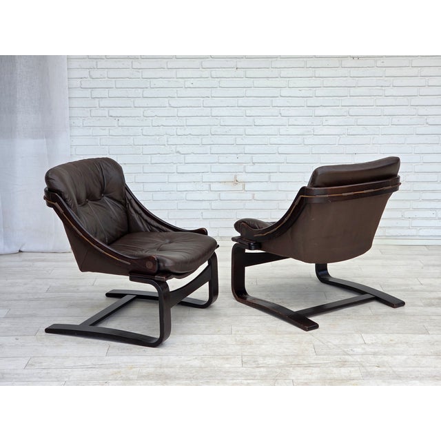 Swedish Armchair in Leather by Åke Fribytter, 1970s For Sale - Image 18 of 18