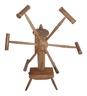 Antique Primitive Wooden Yarn Winder Spinning Wheel