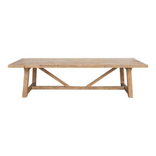Very Long Reclaimed Wood Tavern Dining Table For Sale