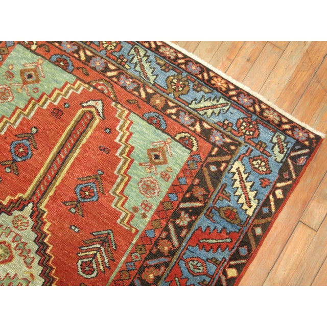 Early 20th Century Antique Persian Heriz Rug - 4'1" x 5'2" For Sale - Image 5 of 8