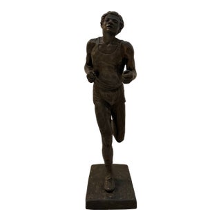 Vintage Austin Productions Runner Sculpture, 1977 – Patinated Composite Figure of Marathon Runner For Sale