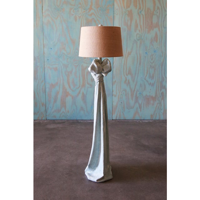 1980s Vintage Sculptural Trompe l'Oeil Plaster "Drape" Floor Lamp After John Dickinson For Sale - Image 5 of 16