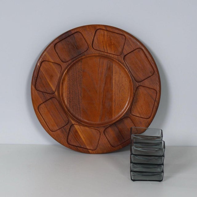 Danish Lazy Susan Snack Tray from Digsmed, Denmark, 1960s, Set of 9 For Sale - Image 6 of 8