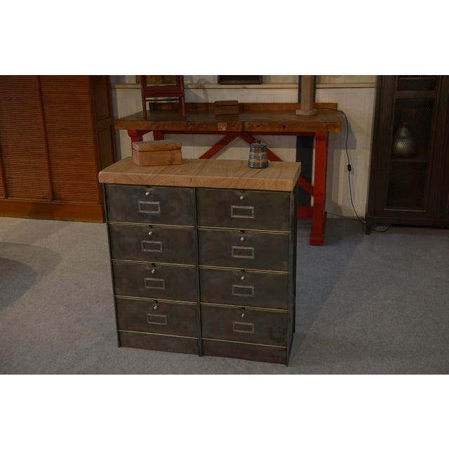 Gray Vintage Flap Cabinet from Roneo, 1950s For Sale - Image 8 of 13