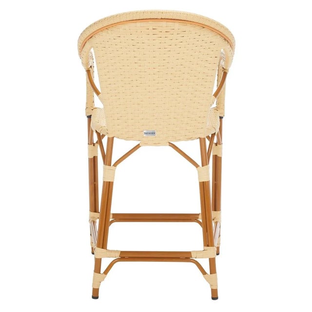 Brown California Counter Stool with Arms - Natural For Sale - Image 8 of 11