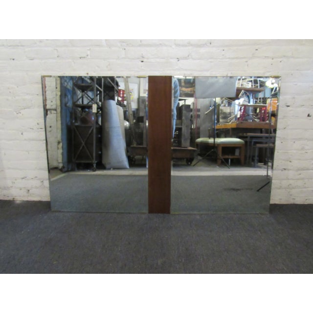 Brown Large Mid-Century Modern Mirror For Sale - Image 8 of 8
