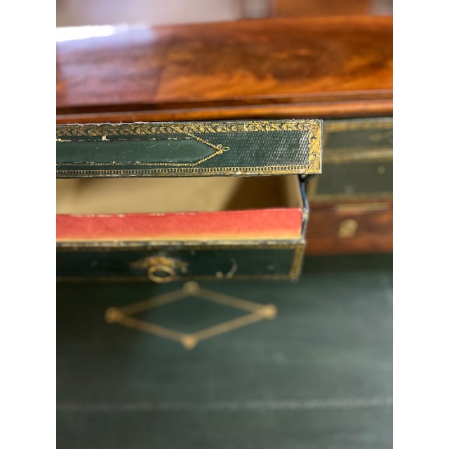 19th Century Louis Philippe Mahogany Document Desk With Leather Faced Drawers For Sale - Image 5 of 10