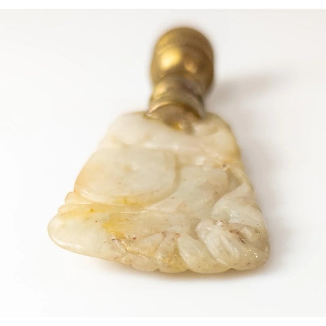 Chinese 20th Century Chinese Carved Jadeite Jade Lamp Finial For Sale - Image 3 of 5