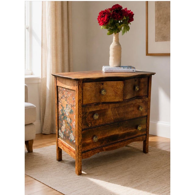 Vintage Serpentine Chest of Drawers For Sale - Image 4 of 8