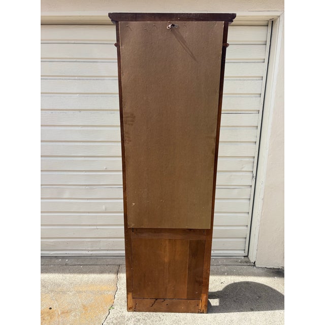 1960s Vintage Pulaski Mahogany Hall Tree With Decorative Frosted Glass Mirror and Marble Top For Sale - Image 5 of 8