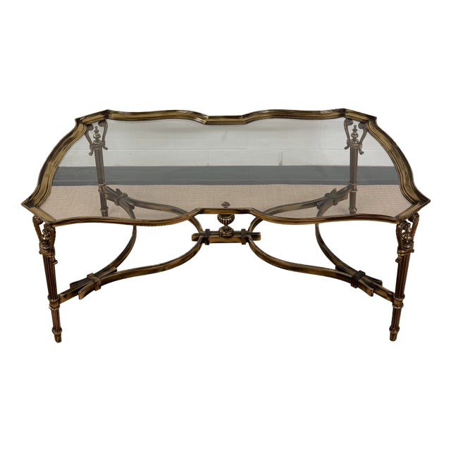 Maitland Smith Venice Solid Brass Coffee Table For Sale